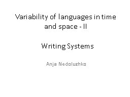 PPT-Variability of languages in time and space - II