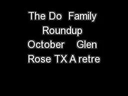 The Do  Family Roundup October    Glen Rose TX A retre