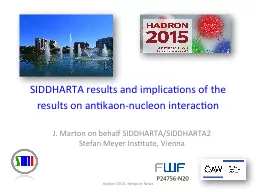 J. Marton on behalf SIDDHARTA/SIDDHARTA2
