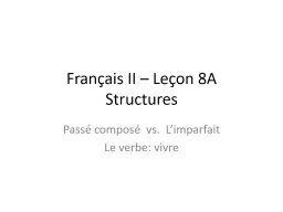 Français II  – Leçon 8A