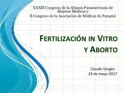 Fertilización   i n  Vitro y Aborto