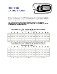 DOG TAG LAYOUT FORM Please print out this form and fil
