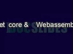 .net  core &    Webassembly