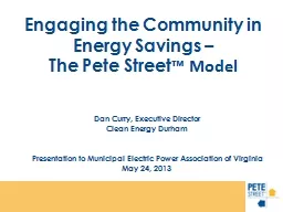 Engaging the Community in Energy Savings –