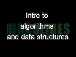 Intro to algorithms and data structures