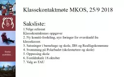 PPT-Klassekontaktmøte MKOS, 25/9 2018