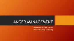 ANGER MANAGEMENT Meagan Camp, Tara Cothran