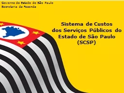 Sistema de Custos dos Serviços Públicos do Estado de São Paulo (SCSP)