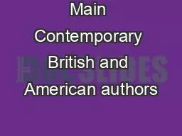 Main Contemporary British and American authors