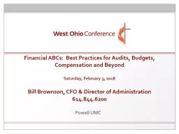 Powell UMC Financial ABCs:  Best Practices for Audits, Budgets, Compensation and Beyond