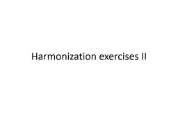 Harmonization   exercises