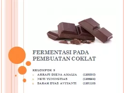 FERMENTASI PADA PEMBUATAN COKLAT