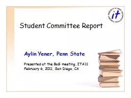 Student Committee Report