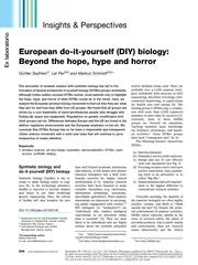 Insights  Perspectives European doityourself DIY biolo