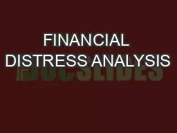 FINANCIAL DISTRESS ANALYSIS