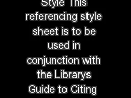 Harvard Bath Referencing Style This referencing style sheet is to be used in conjunction