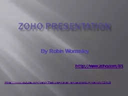 ZoHo  Presentation By Robin