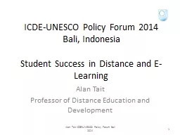 ICDE-UNESCO Policy Forum 2014