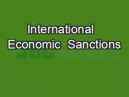 International  Economic  Sanctions