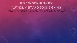 Jordan  Sonnenblick Author Visit and Book Signing