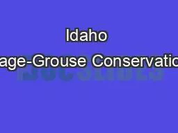 Idaho Sage-Grouse Conservation