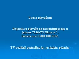 PPT-Test sa plavušom ! Prijavila se plavuša na kviz inteligencije u jednom