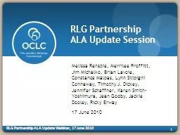 RLG Partnership ALA Update Session