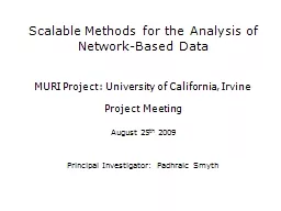 Scalable Methods for the Analysis of Network-Based Data