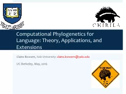 PPT-Computational Phylogenetics for Language: Theory, Applications, and Extensions