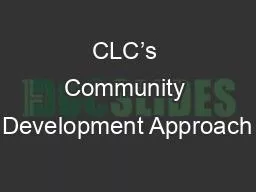 PPT-CLC’s Community Development Approach