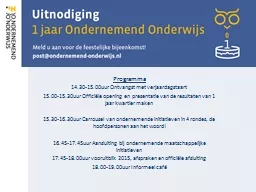 PPT-Programma 14.30-15.00uur Ontvangst met verjaardagstaart