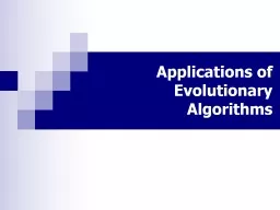 Applications of Evolutionary Algorithms