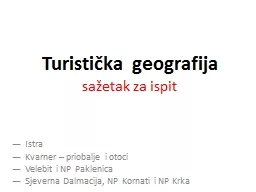 Turistička geografija sažetak za ispit