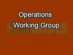 Operations Working Group