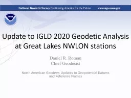 Update to IGLD 2020 Geodetic Analysis at Great Lakes NWLON stations