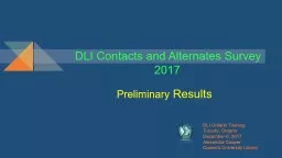 DLI Contacts and Alternates Survey