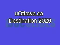 uOttawa.ca Destination 2020