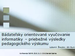 PPT-Konferencia DidInfo 2016, 31. 3. 2016, Banská Bystrica