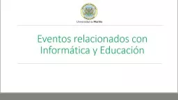 Eventos relacionados con Informática y Educación