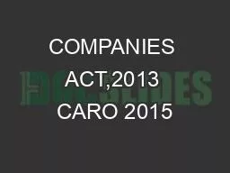 COMPANIES ACT,2013 CARO 2015