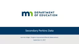 Secondary Perkins Data Kari-Ann Ediger