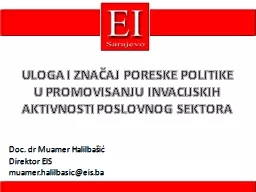 ULOGA I ZNAČAJ PORESKE POLITIKE U PROMOVISANJU INVACIJSKIH AKTIVNOSTI POSLOVNOG SEKTORA