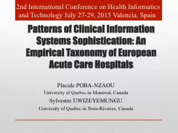 Patterns  of  Clinical Information