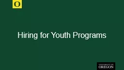 Hiring for Youth Programs