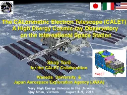 The  CALorimetric  Electron Telescope (CALET):