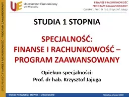 PPT-STUDIA 1 STOPNIA SPECJALNOŚĆ