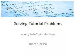 Solving Tutorial Problems