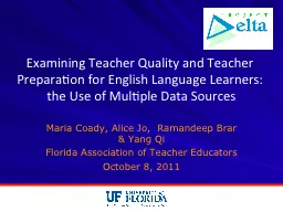Examining Teacher Quality and Teacher Preparation for English Language Learners: the Use of Multi