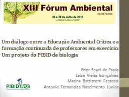 Um diálogo entre a Educação Ambiental Crítica e a formação continuada de professores