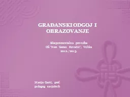 GRAĐANSKI ODGOJ I OBRAZOVANJE